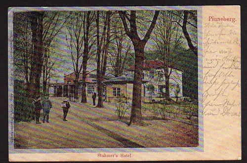 35414 AK Pinneberg Stahmers Hotel Seidenkarte 1905