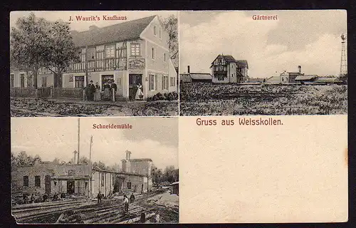 35484 AK Weisskollen Rathenow 1917 Kaufhaus Gärtnerei Schneidemühle