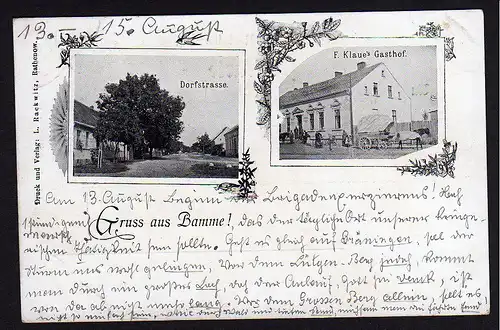 35476 AK Bamme um 1905 Klaues Gasthof Dorfstrasse Restaurant