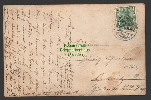 145649 AK Freital Deuben Fotokarte 1910 Materialwarenhandlung Bäckerei Sandig