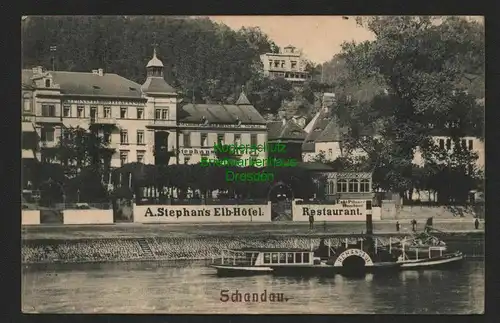 145317 AK Bad Schandau Stephans Elb Hotel Restaurant 1905