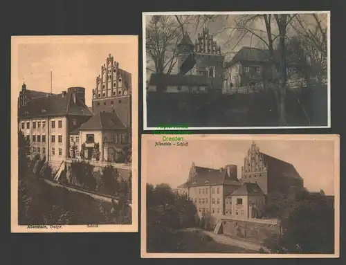 141582 3 AK Allenstein Olsztyn Ostpreußen Schloß Südseite Fotokarte um 1915