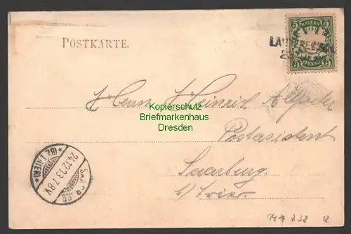 141238 AK Lauterecken 1908 Panorama Poststellen Stempel