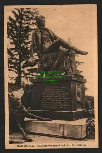 140011 AK Bad Kösen um 1925 Bismarckdenkmal auf der Rudelsburg