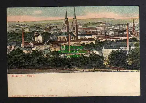132580 AK Oelsnitz Vogtland Reliefkarte um 1900