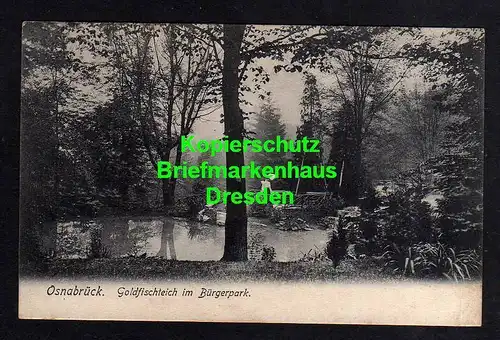 118701 AK Osnabrück Goldfischteich im Stadtpark 1906