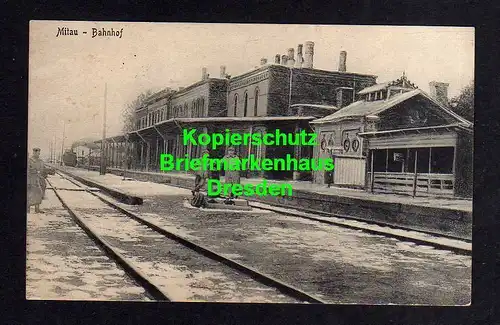 115887 AK Jelgava Mitau Lettland Bahnhof 1916
