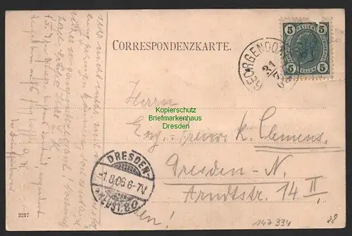147334 AK Cesky Jiretin  Georgendorf in Böhmen Strasse beim Wasserfall 1906