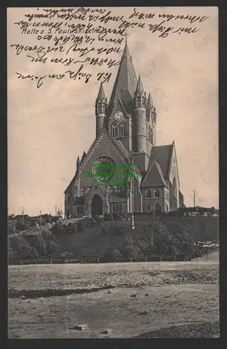 147357 AK Halle Saale 1909 Pauluskirche Vollbild