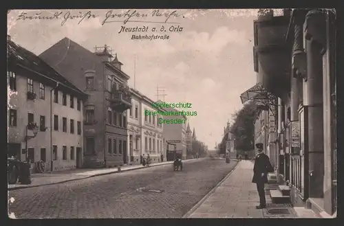 147379 AK Neustadt an der Orla Bahnhofstraße 1917