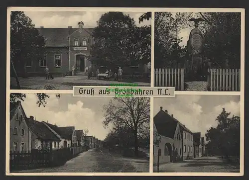 147329 AK Großbahren bei Finsterwalde 1938 Gasthaus zum Lindenhof Kriegerdenkmal