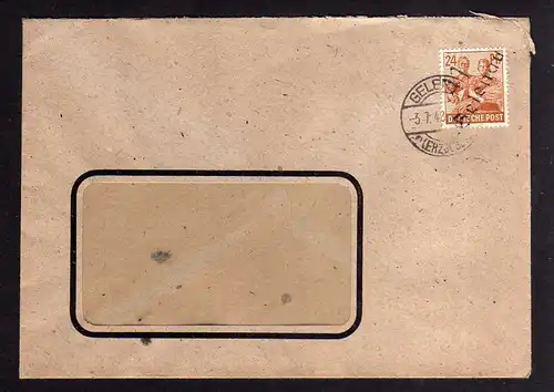 h370 Brief Handstempel Bezirk 41 Gelenau Erzgebirge 3.7.48