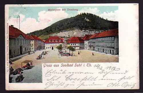 93647 AK Soolbad Suhl i. Thür. Marktplatz mit Domberg 1902