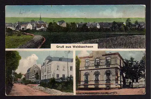 81266 AK Waldsachsen um 1928 Meerane Gasthof