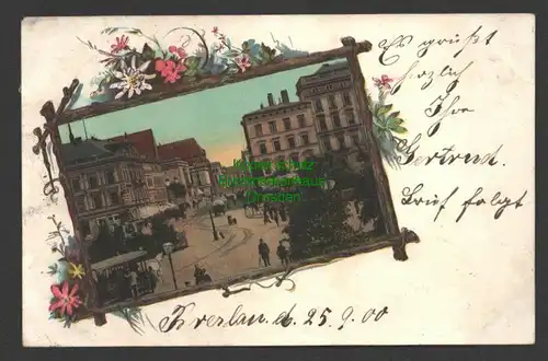 145619 AK Breslau Litho 1900 Tauentzinplatz