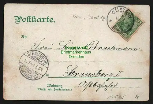 145115 AK Neu Bleyen b. Cüstrin 1903 Maschinenfabrik Helmig Gasthof Schulzen Amt