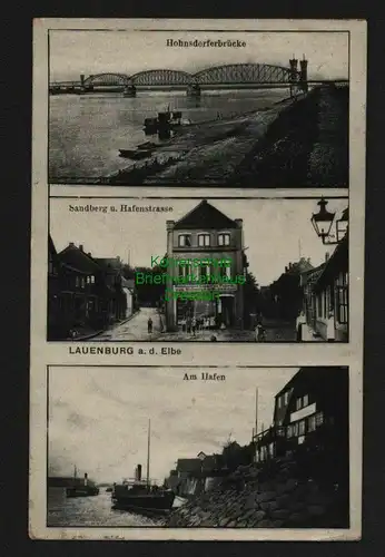 145143 AK Lauenburg Elbe Hohnsdorferbrücke Sandberg Hafenstraße Am Hafen 1909