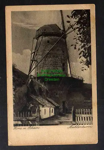 128816 AK Zons am Rhein Dormagen Mühlenturm Windmühle Mole 1922
