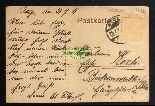 123011 AK Stolp Slupsk Stephansplatz mit Rathaus 1919