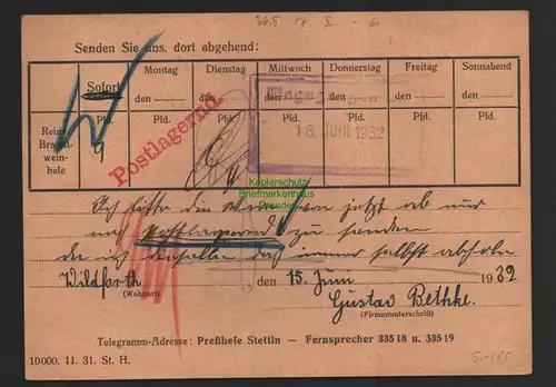 B8827 DR Postkarte Bahnpost Schneidemühl - Stargard 1932 + 6x Briefstück Kreuz