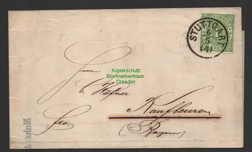 B10240 Drucksache Stuttgart Kaufbeuren Besuchsanzeige Vertreter Leinen  1872