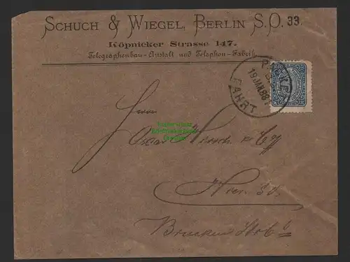 B10205 Privatpost Brief Neue Berliner Omnibus- und Packetfahrt A. G. 1888 Schuch