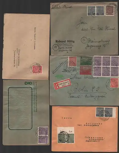 B10180 5x Brief Provinz Sachsen 1946 Halle Saale Magdeburg naumburg 1945 Coswig