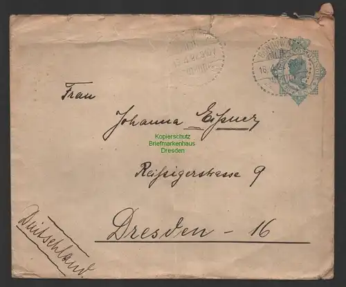 B10161 Brief Ganzsache Nederlandsch Indie 1922 Java Bondowoso nach Dresden