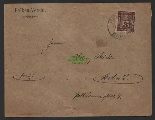 B10203 Brief Berliner Privatpost Spedition A. G. 1895 Falken Verein