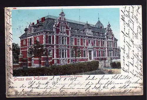 81280 AK Wurzen Kaiserliches Postamt Vollbild 1902
