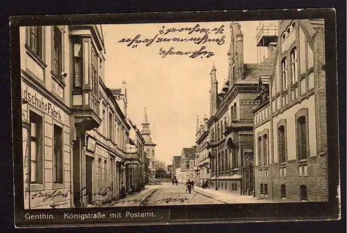 60832 AK Genthin Königstrasse Postamt Handschuh Fabrik um 1920