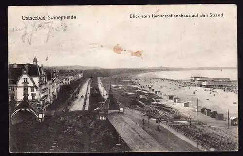 36117 AK Swinemünde Strandpartie Promenade 1910