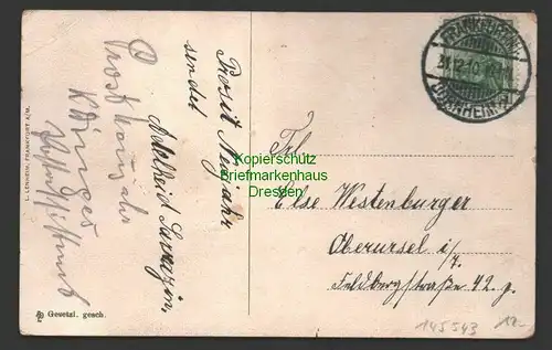 145543 AK Rucksackkarte mit Leporello Frankfurt am Main 1910