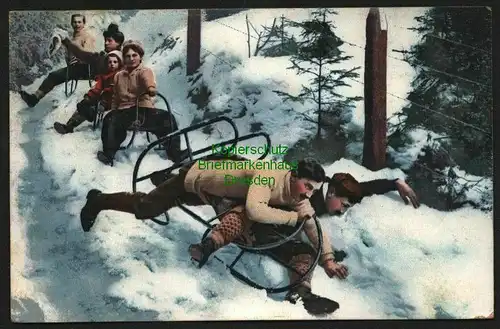 139791 AK Wintersport Schlitten Rodeln 1909