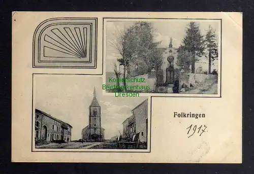 128946 AK Foulcrey Folkringen Lothringen 1917 Kirche