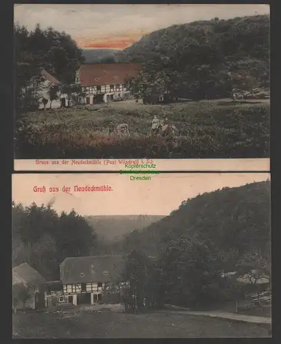 149266 2 AK Neudeckmühle Post Wilsdruff 1906 1907
