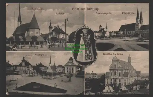 149190 AK Altötting 1915 Feldpost Kapellplatz Gnadenkapelle Rathaus Pfarrkirche