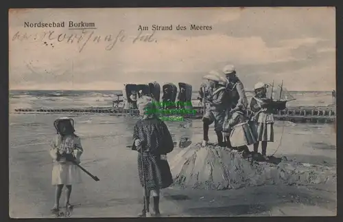 149140 AK Nordseebad Borkum Am Strand des Meeres 1907