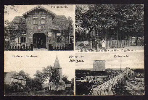 79486 AK Hänigsen Postamt Bergbau Kalischacht Colonialwaren Kirche Pfarrhaus Ann