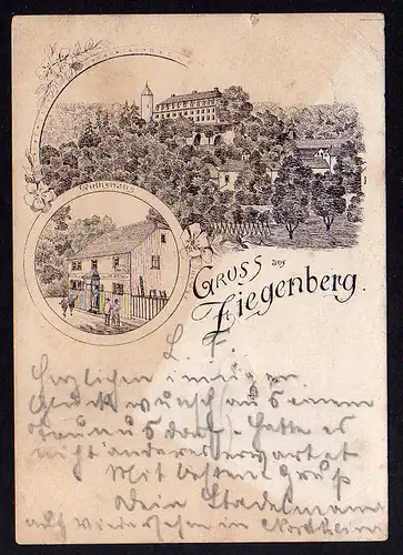 79669 AK Schloss Ziegenberg Wirtshaus Gaststätte 1895 Vorläufer