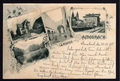 79743 AK Amorbach Kr. Miltenberg 1898 Bahnhof Amtsgericht