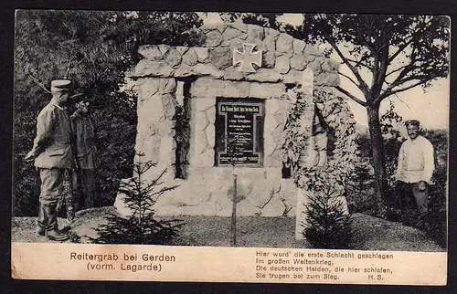 77504 AK Lagarde (Moselle) Gerden Reitergrab Denkmal 1916 Feldpost Lothringen