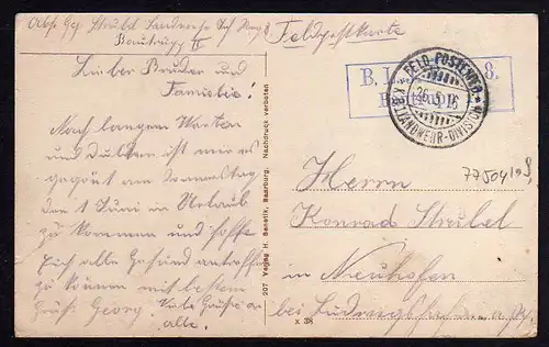 77504 AK Lagarde (Moselle) Gerden Reitergrab Denkmal 1916 Feldpost Lothringen