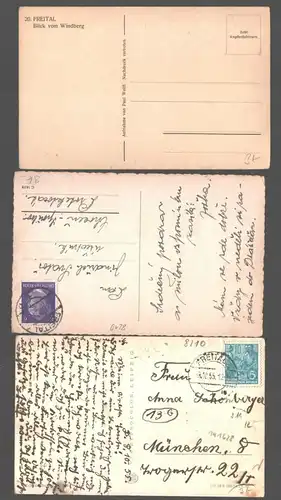 141628 3 AK Freital Windberg Christuskirche Weißeritz 1942 Deuben Foto-AK  1955