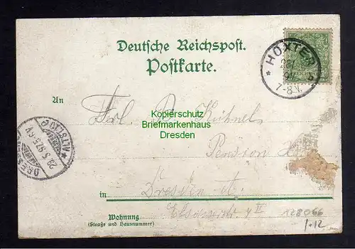 128066 AK Höxter a. W. 1897 Lithio Rathaus Felsenkeller Baugewerkschule Tilly Ha