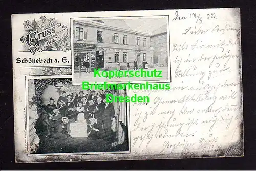 116025 AK Schönebeck Elbe Hotel Fürst Bismarck 1902