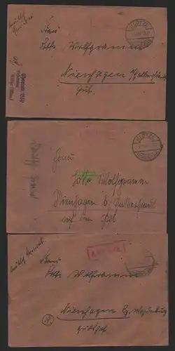 B9869 3x Brief SBZ Gebühr bezahlt 1945 Klötze Kr. Gardelegen nach Nienhagen bei
