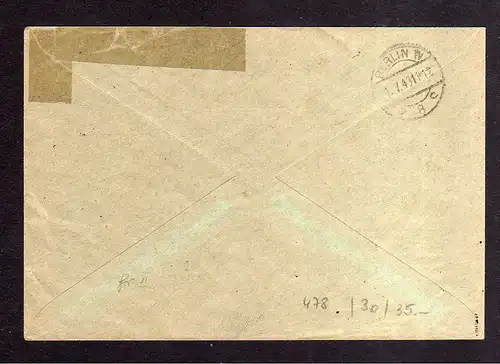 h478 Brief Handstempel Bezirk 16 Erfurt 30.6.48 gepr. BPP Einschreiben Wirtschaf