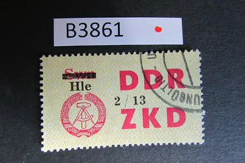 B3861 DDR ZKD C 52 XIII Hle auf Swn 2/13 ungültig gestempelt ohne Gummi