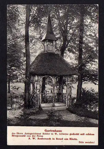 94785 AK Andernach Rheinland-Pfalz 1911 Gartenhaus Beuel Dahlheim Werbung Reklam